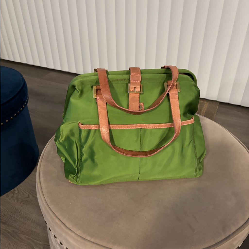 Kooba Green And Tan Satchel